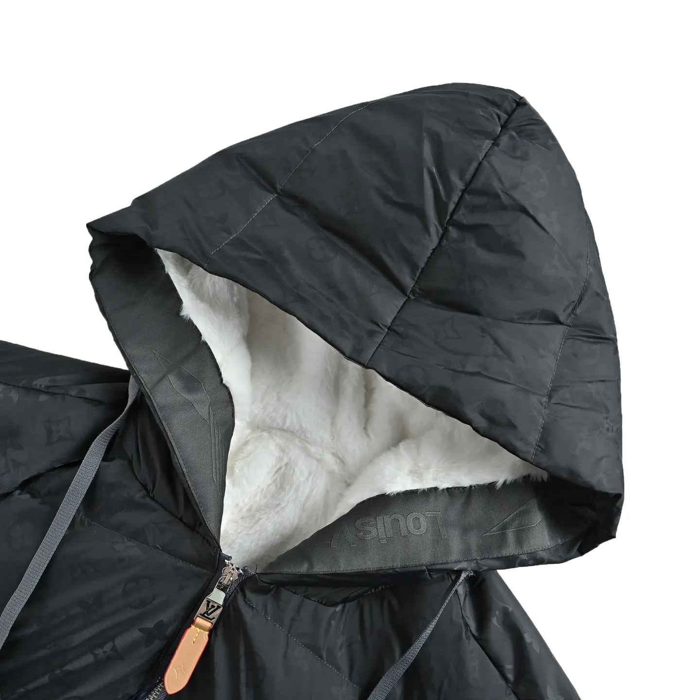 Louis Vuitton/Louis Vuitton Ski Series Full Print Jacquard Lambswool Hooded Down Cotton Jacket